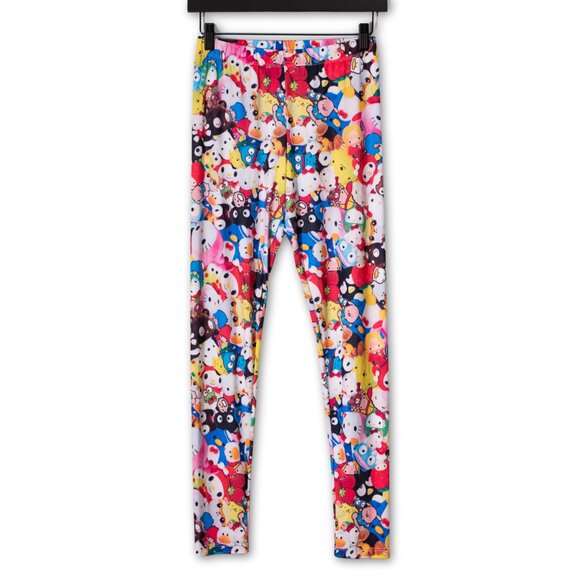 Sanrio Graphic Leggings Womens M Colorful Kawaii Cartoon Pants Gamer Cosplay - Picture 2 of 4